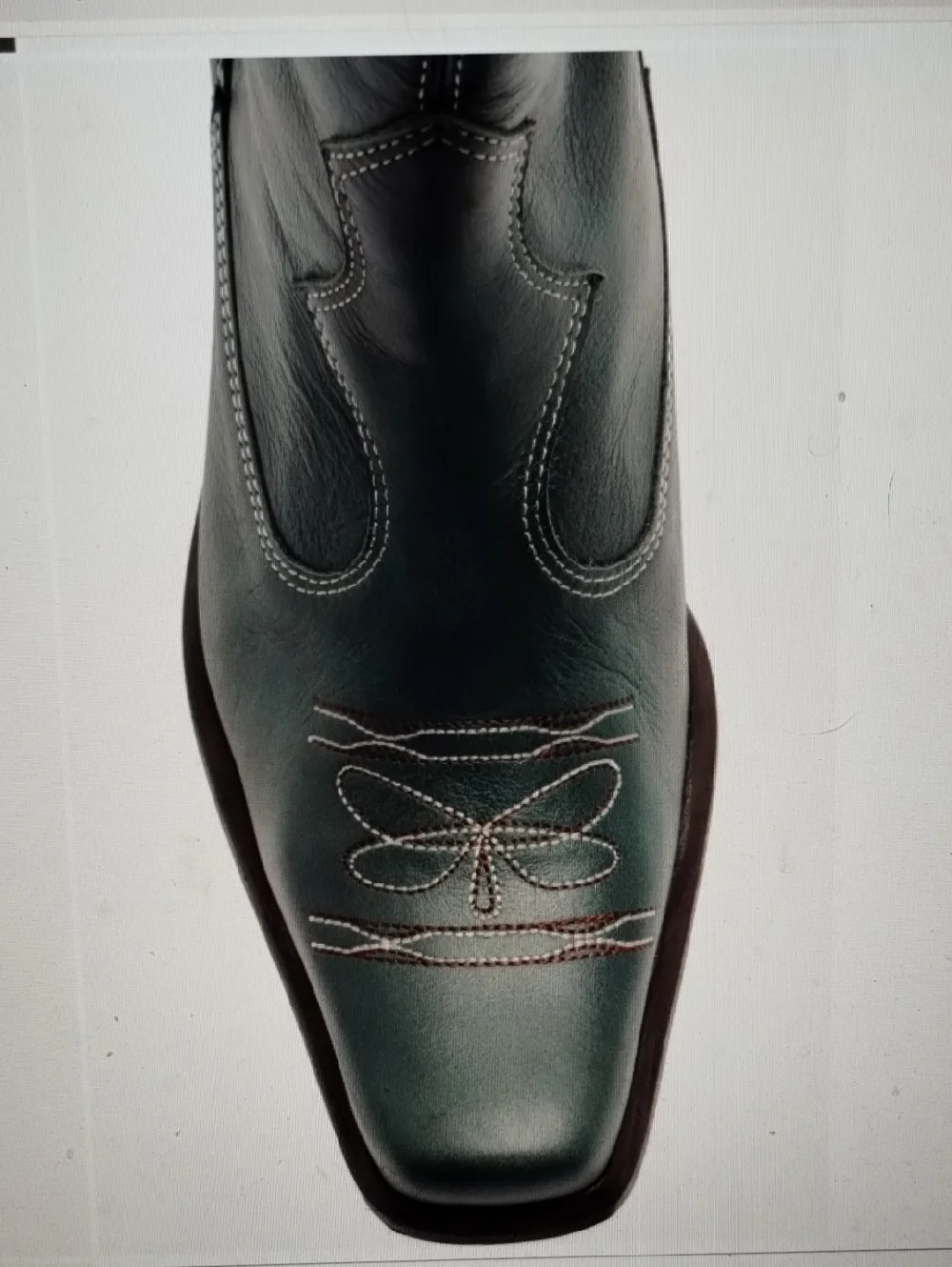 Free People Wandering Western Cowboy Boots Green Leather 7 Like New - Picture 3 of 12